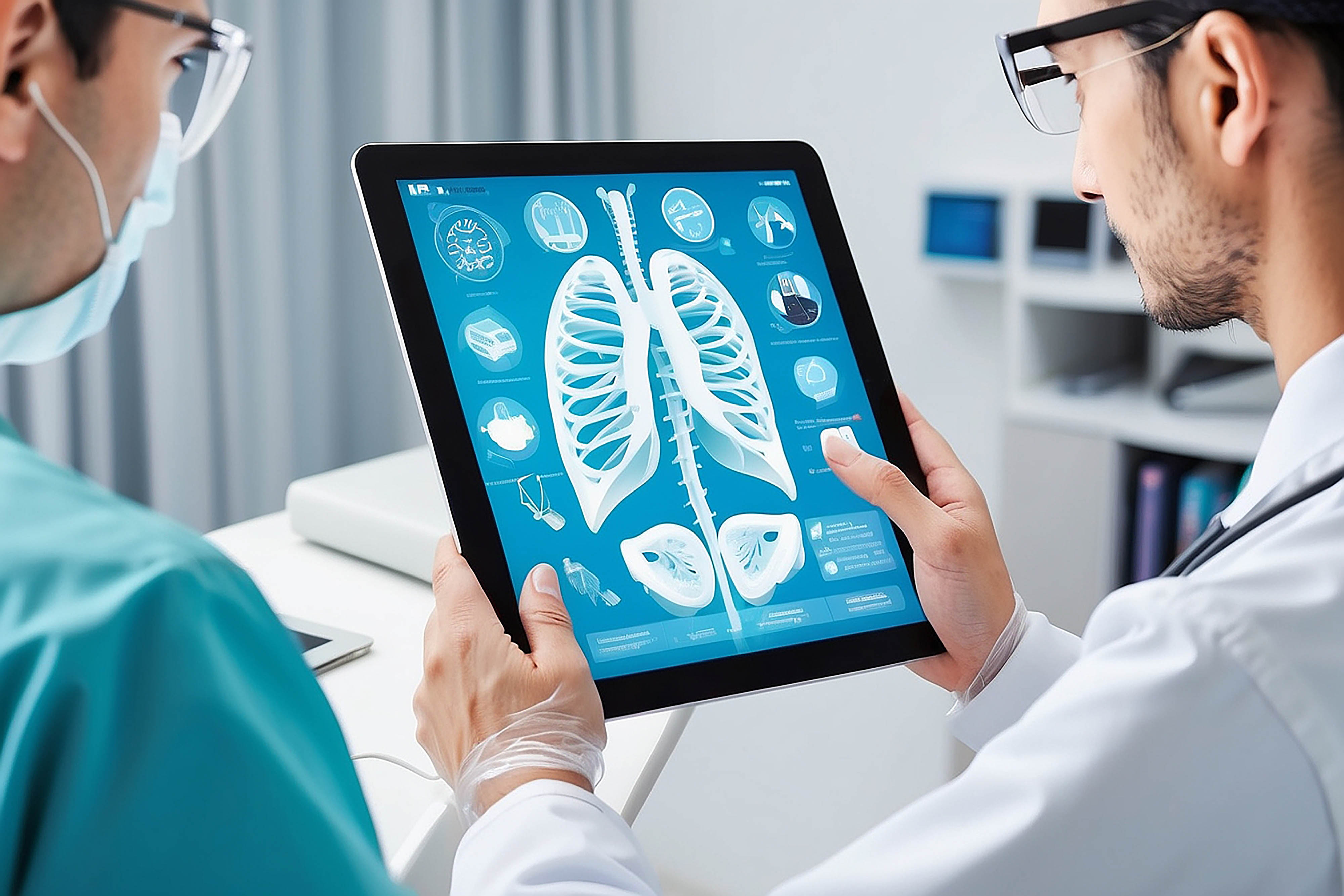 Medical Professional using Tablet
